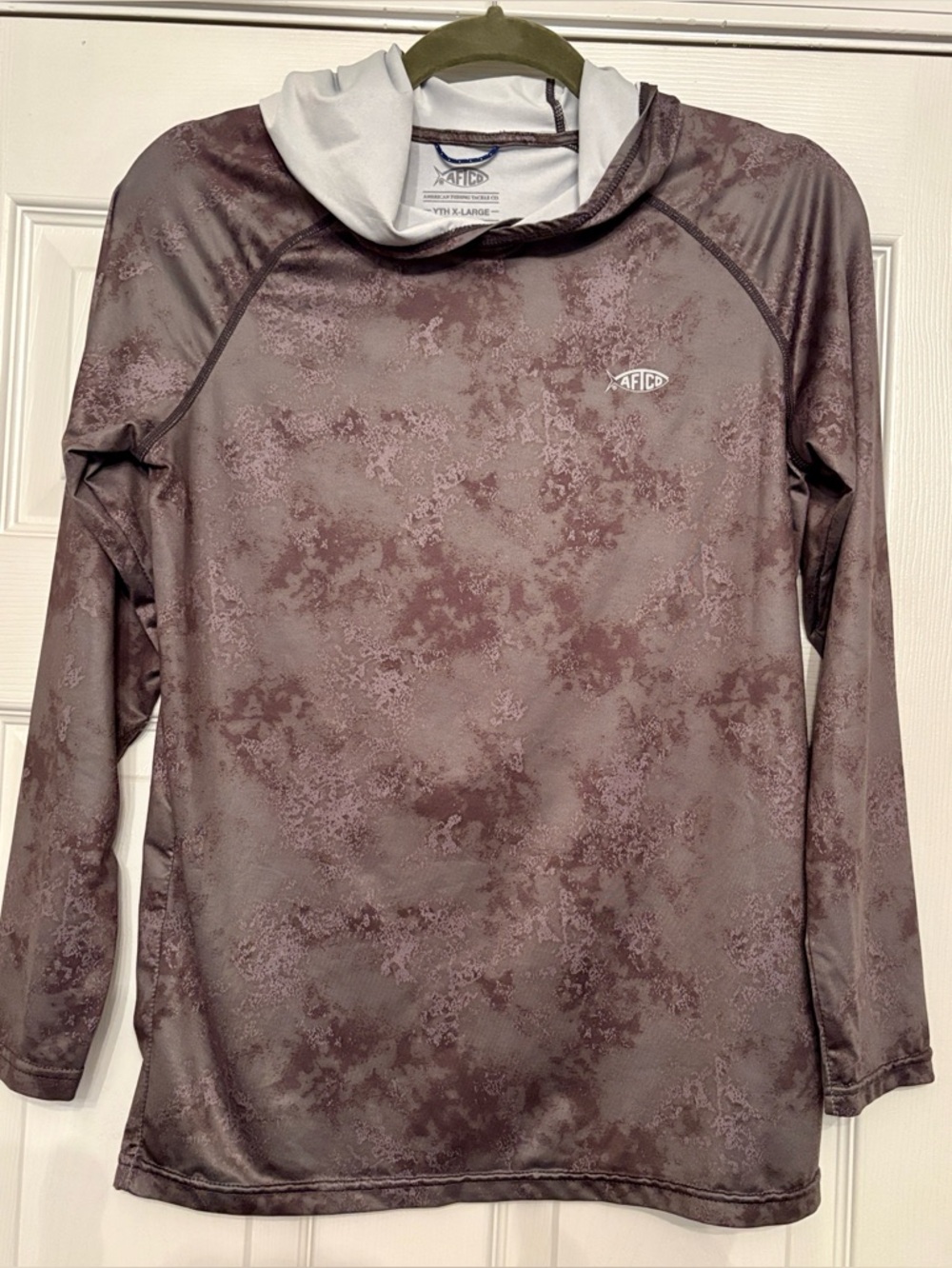 2 shirts - AFTCO Camouflage Hooded Sun Shirt + Ocean Coast Southern Outfitters